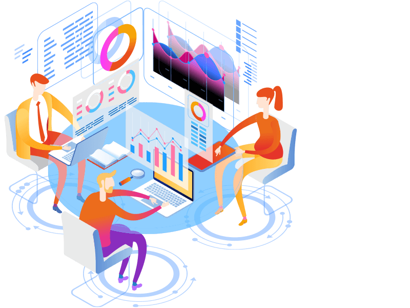 Illustration of union software computer systems